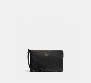 Coach Corner Zip Wristlet Black