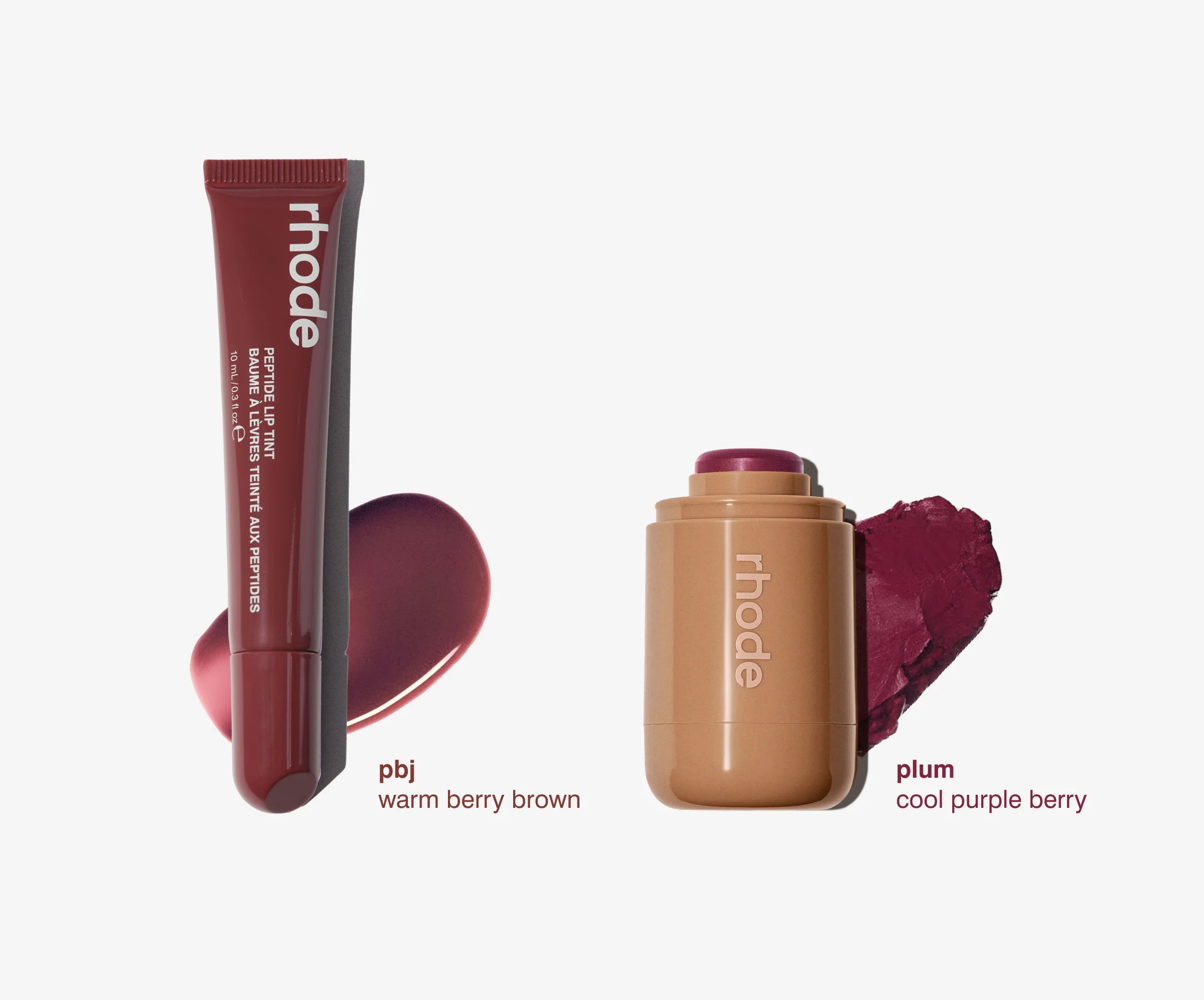 PRE-VENTA - Rhod The Duos Pocket Blush + Peptide Lip Tint Plum + Pbj