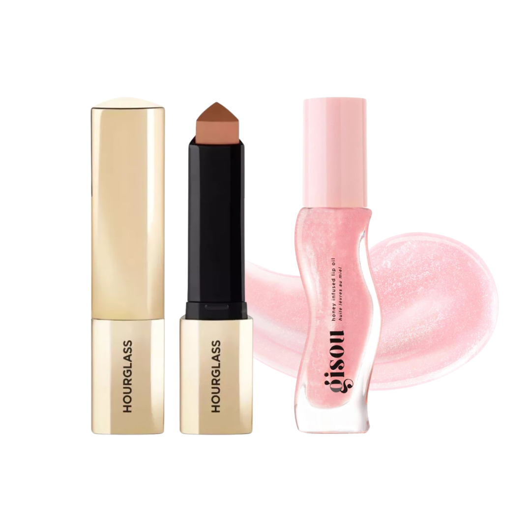 Gisou / Hourglass - Bundle Duo Honey Infused Lip Oil + Vanish Blush Stick