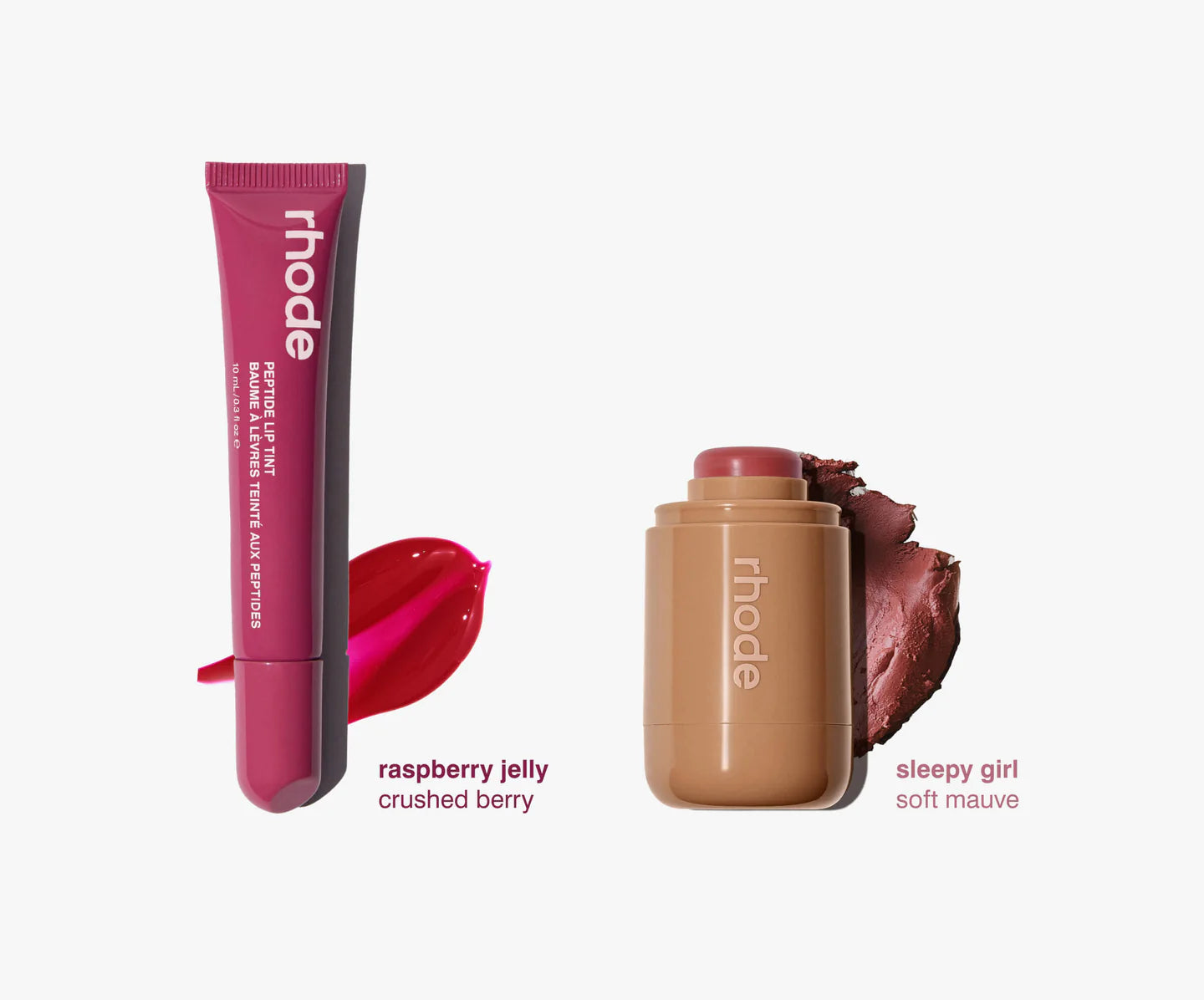 PRE-VENTA Rhode - The Fall Duo Pocket Blush + Peptide Lip Tint in Raspberry Jelly + Sleepy Girl