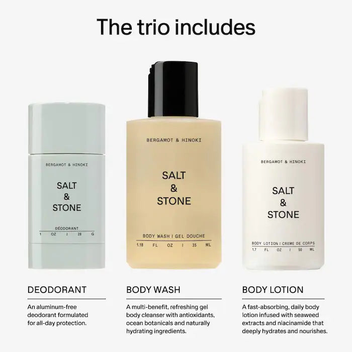 PRE-VENTA - Salt & Stone  Bergamot & Hinoki Mini Trio Discovery Set