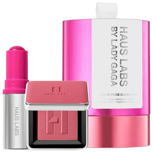 PRE-VENTA - HAUS LABS BY LADY GAGA Color Fuse Glassy Blush Balm Stick + Powder Blush Set