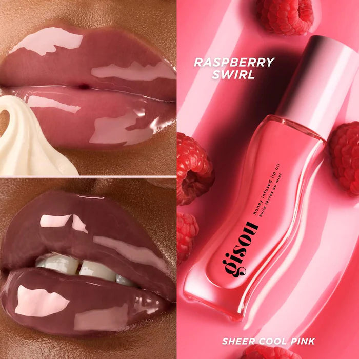 PRE-VENTA - Gisou Honey Infused Hydrating Lip Oil Raspberry Swirl
